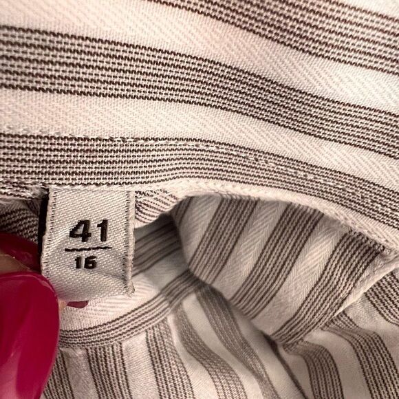 Camicissima Men's Striped Cotton Long Sleeve Button Down Dress Shirt sz 41/16 - Picture 4 of 5